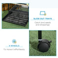 Load image into Gallery viewer, Bird Cage Budgie Cage 2 In 1 Large Aviary with Wheels Removable Trays for Finch Canaries Cockatiels Black
