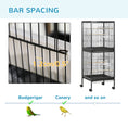 Load image into Gallery viewer, 55.1" 2 In 1 Bird Cage Aviary Parakeet House for finches, budgies with Wheels, Slide-out Trays, Wood Perch, Food Containers, Black
