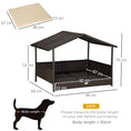 Load image into Gallery viewer, Wicker Dog Bed, Elevated Rattan Dog House with Removable Cushion and Canopy, for Small and Medium Dogs, 98 x 69 x 70cm - Cream
