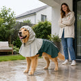 Load image into Gallery viewer, Dog Raincoat with Hood, Waterproof & Breathable Rain Jacket with Reflective Strips and Leash Hole, Adjustable Poncho for Large Dogs, 20-30 KG Available, Green, L
