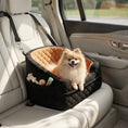Load image into Gallery viewer, Dog Car Seat for Small Breeds Under 10kg, Dog Booster Seat Detachable Washable with Seat Belt, Thick Cushion, Portable Pet Travel Bed with Storage Pockets, Brown
