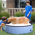 Load image into Gallery viewer, Dog Paddling Pool, Foldable Dog Pool, Leakproof & Hard Plastic, Portable Pet Bathtub with Non-Slip Base & Drainage Hole, for Indoors, Outdoors, Garden, Patio, 120 x 30 cm, Blue
