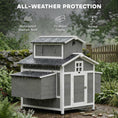 Load image into Gallery viewer, Chicken Coop for 2 Chickens, Wooden Hen House with Nesting Box, Pull-Out Tray, Ventilation Windows, Poultry Hutch Rabbit Cage with Waterproof Roof, Roosting Bars and Ramp

