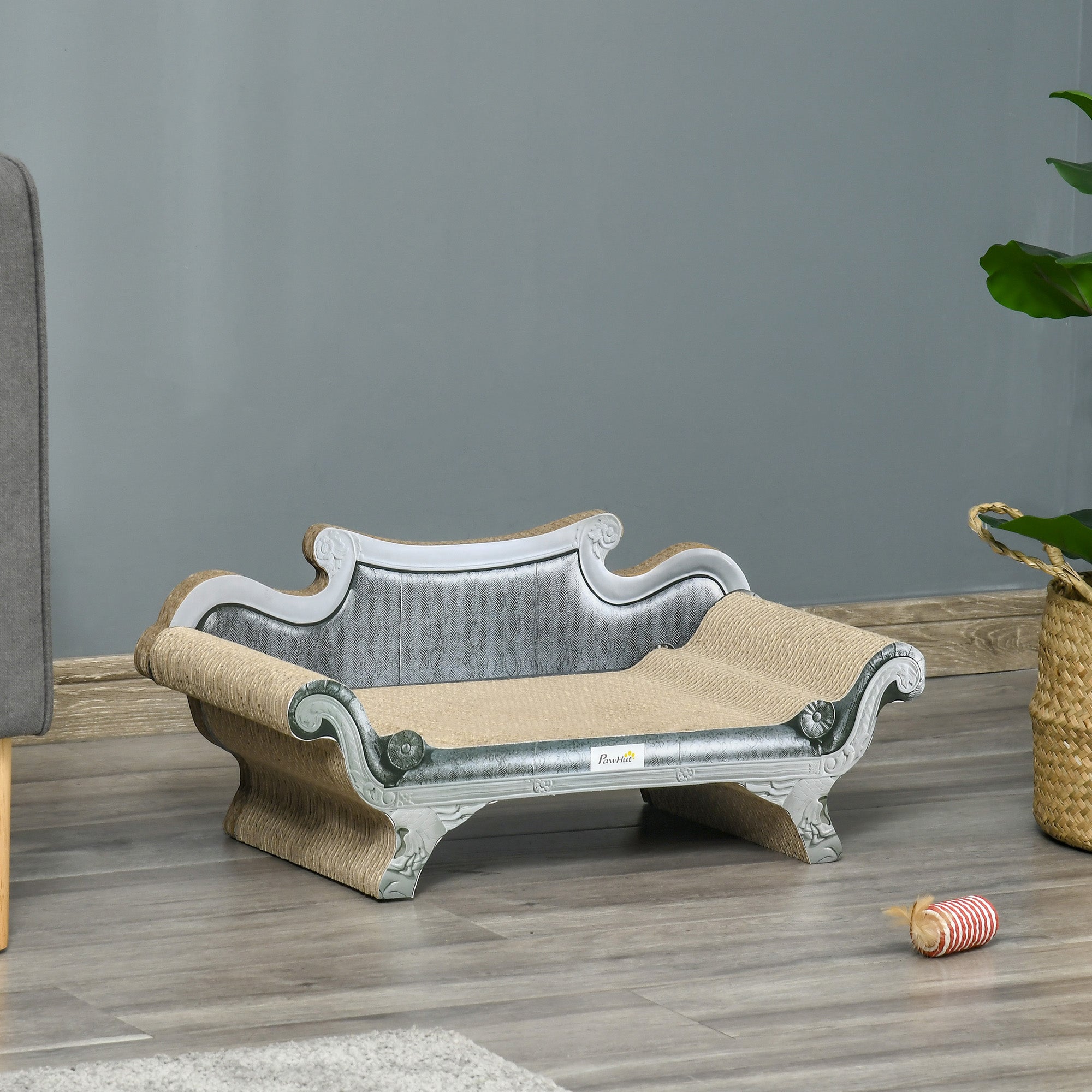 Cat Scratching Board Cardboard Cat Scratchers Lounger, 60 x 29 x 26.5cm