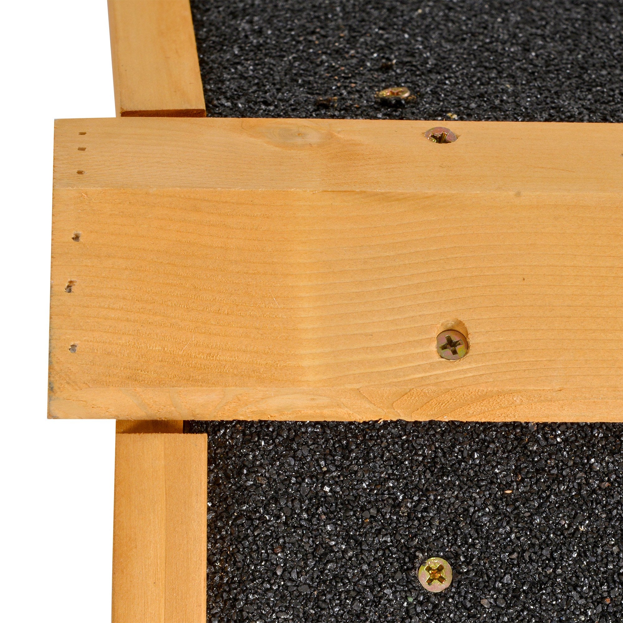 2-Level Rabbit Hutch Bunny House with Weatherproof Asphalt Roof, Removable Tray and Ramp for Rabbits, Chickens, Ducks, Outdoor