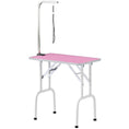 Load image into Gallery viewer, Foldable Dog Grooming Table, 32" Portable Pet Grooming Table with Height Adjustable Arm and Anti-Slip Rubber Top for Small Medium Dogs and Cats, Pink
