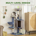 Load image into Gallery viewer, Modern Cat Tree, 48 Inch Cat Tower for Indoor Kittens with Cozy Condo, Hammock, Top Perch, Sisal Scratching Posts, Toy Ball, Blue and Grey
