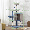Load image into Gallery viewer, Modern Cat Tree, 48 Inch Cat Tower for Indoor Kittens with Cozy Condo, Hammock, Top Perch, Sisal Scratching Posts, Toy Ball, Blue and Grey
