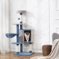 Load image into Gallery viewer, Modern Cat Tree, 48 Inch Cat Tower for Indoor Kittens with Cozy Condo, Hammock, Top Perch, Sisal Scratching Posts, Toy Ball, Blue and Grey
