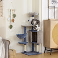 Load image into Gallery viewer, Modern Cat Tree, 48 Inch Cat Tower for Indoor Kittens with Cozy Condo, Hammock, Top Perch, Sisal Scratching Posts, Toy Ball, Blue and Grey
