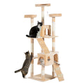 Load image into Gallery viewer, Cat Tree for Indoor Cats, 173cm Cat Tower Scratching Post Tall Climbing Tower, Activity Centre House - Cream
