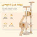 Load image into Gallery viewer, Cat Tree for Indoor Cats, 173cm Cat Tower Scratching Post Tall Climbing Tower, Activity Centre House - Cream
