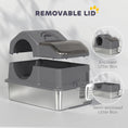 Load image into Gallery viewer, Stainless Steel Cat Litter Box with Removable Lid, Extra Large Enclosed Litter Box with High Sided, Scoop, Odor Free, Non-Sticky, Anti-Leakage, Easy Clean, Dark Grey
