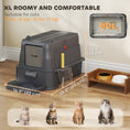 Charger l'image dans la visionneuse de la galerie, 80L Stainless Steel Cat Litter Box with Lid, XL Metal Litter Box for Big Cats with 180° Flip Cover, Pull-Out Drawer Tray, High Sided, Pedal, Metal Scoop, Dark Grey
