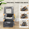 Charger l'image dans la visionneuse de la galerie, 80L Stainless Steel Cat Litter Box with Lid, XL Metal Litter Box for Big Cats with 180° Flip Cover, Pull-Out Drawer Tray, High Sided, Pedal, Metal Scoop, Dark Grey
