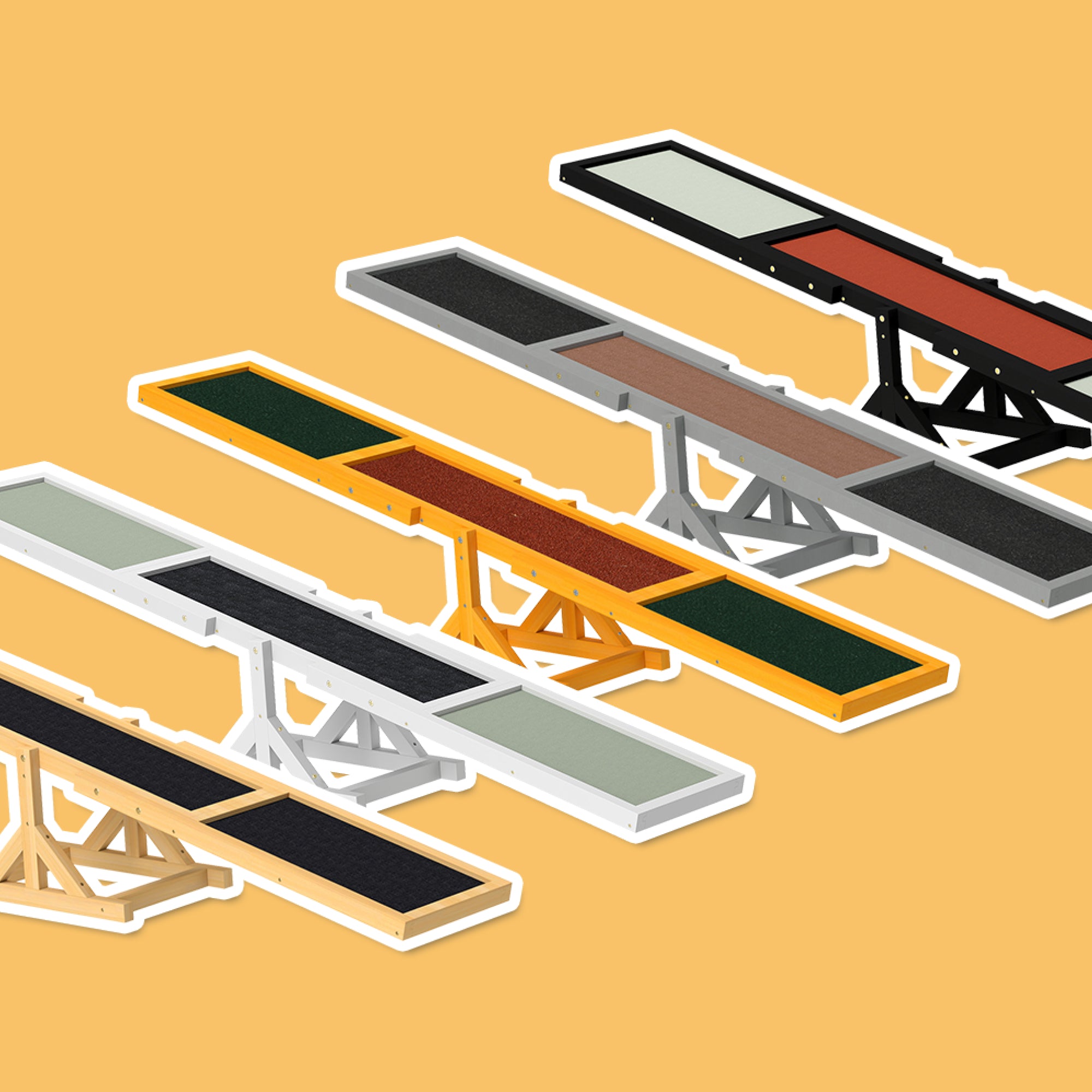 Pupstacle 71" Wooden Dog Agility Seesaw with Anti-Slip Surface Natural