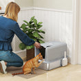 Load image into Gallery viewer, Stainless Steel Cat Litter Box, Extra Large Metal Cat Litter Tray with Lid, Scoop, Filter Bags, Grey
