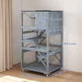 Load image into Gallery viewer, 66"H Catio on Brake Wheel, Indoor Outdoor Cat Enclosure Cage with Weatherproof Roof Hammock Multiple Platforms Resting Condo Ramps Lockable Doors, for 1-3 Cats, Grey
