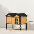 Load image into Gallery viewer, Outdoor Cat House Wooden with Removable Liner, Raised Cat Shelter Outdoor Indoor, Weatherproof Asphalt Roof, Wide Side Cleaning Door, PVC Curtain, 1 Cat up to 10 kg
