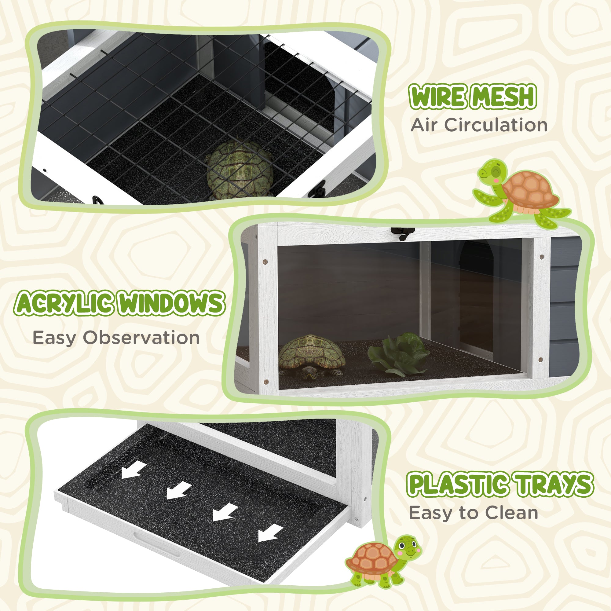 Pawhut Tortoise House, Wooden Tortoise Table, Tortoise Enclosure