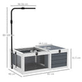 Load image into Gallery viewer, Tortoise House, Wooden Tortoise Table, Tortoise Enclosure with Adjustable Lamp Holder, Openable Lids, Pull-Out Trays - Grey
