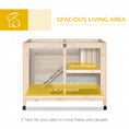 Load image into Gallery viewer, Rabbit Hutch Indoor Wooden Guinea Pig House Hamster Cage with Wheels, 2 Layers Bunny Cage with Openable Roof, 91.5 x 53.3 x 73 cm, Natural
