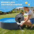 Load image into Gallery viewer, Foldable Dog Pool for Puppies and Ducks, Thickened PVC Dog Paddling Pool Bath Tub Hard Board, Anti-Slip Bottom and Hose Adapter for Easy Drainage, 100 x 30cm, Blue and Dark Grey
