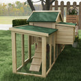 Load image into Gallery viewer, 80" Chicken Coop, Wooden Hen House Large Rabbit Hutch Poultry Cage Pen with Nesting Box, Run, Ramp, Drawer, for Outdoor Backyard Garden
