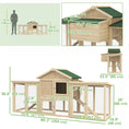 Load image into Gallery viewer, 80" Chicken Coop, Wooden Hen House Large Rabbit Hutch Poultry Cage Pen with Nesting Box, Run, Ramp, Drawer, for Outdoor Backyard Garden
