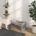 Load image into Gallery viewer, Raised Dog Bowl Feeding Bowls with Stand for Medium Dogs Elevated Pet Bowls Water Food Feeder 58L x 31W x 25H cm - Grey
