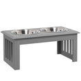 Load image into Gallery viewer, Raised Dog Bowl Feeding Bowls with Stand for Medium Dogs Elevated Pet Bowls Water Food Feeder 58L x 31W x 25H cm - Grey
