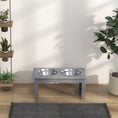 Load image into Gallery viewer, Raised Dog Bowl Feeding Bowls with Stand for Medium Dogs Elevated Pet Bowls Water Food Feeder 58L x 31W x 25H cm - Grey
