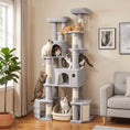 Load image into Gallery viewer, 79" Tall Cat Tree for Indoor Large Cats Adult, Multi-Level Kitty Tower Split Baseboard, 2 Condos, 2 Beds, 5 Sisal Scratching Posts, Hammock, Self-Grooming Brush
