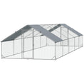 Load image into Gallery viewer, Metal Chicken Coop, Walk-in Large Chicken Run, Poultry Cage for Backyard Hen, Duck, Rabbit with Water- and UV-Protection Cover, for 30-40 Chickens, 9.8' x 32.8' x 6.4'
