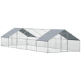 Load image into Gallery viewer, Metal Chicken Coop, Walk-in Large Chicken Run, Poultry Cage for Backyard Hen, Duck, Rabbit with Water- and UV-Protection Cover, for 30-40 Chickens, 9.8' x 32.8' x 6.4'
