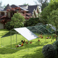 Load image into Gallery viewer, Metal Chicken Coop, Walk-in Large Chicken Run, Poultry Cage for Backyard Hen, Duck, Rabbit with Water- and UV-Protection Cover, for 30-40 Chickens, 9.8' x 32.8' x 6.4'
