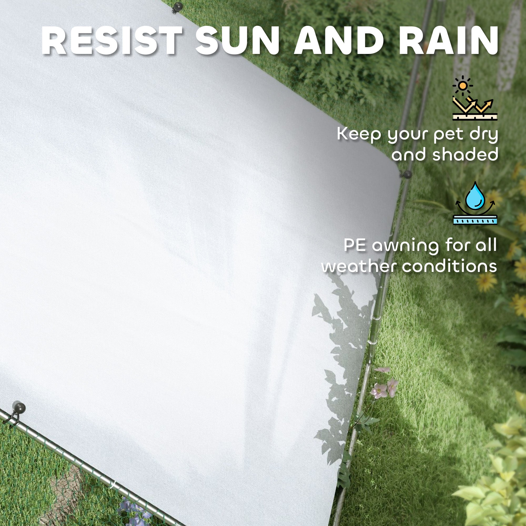 Metal Chicken Coop, Walk-in Large Chicken Run, Poultry Cage for Backyard Hen, Duck, Rabbit with Water- and UV-Protection Cover, for 30-40 Chickens, 9.8' x 32.8' x 6.4'
