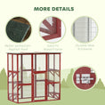 Load image into Gallery viewer, Large Outdoor Catio Enclosure, Weatherproof Cat House with Asphalt Roof,  Wooden Cat Patio Cage with 6 Balanced Platforms, 71" x 39" x 71", Wine Red
