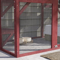 Load image into Gallery viewer, Large Outdoor Catio Enclosure, Weatherproof Cat House with Asphalt Roof,  Wooden Cat Patio Cage with 6 Balanced Platforms, 71" x 39" x 71", Wine Red
