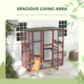 Load image into Gallery viewer, Large Outdoor Catio Enclosure, Weatherproof Cat House with Asphalt Roof,  Wooden Cat Patio Cage with 6 Balanced Platforms, 71" x 39" x 71", Wine Red

