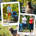 Load image into Gallery viewer, Dog Pram Dog Stroller Jogger Foldable Pet Pushchair for Medium, Small Dogs, w/ Rubber Wheels, Washable Cushion - Blue
