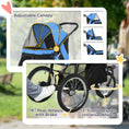 Load image into Gallery viewer, Dog Pram Dog Stroller Jogger Foldable Pet Pushchair for Medium, Small Dogs, w/ Rubber Wheels, Washable Cushion - Blue
