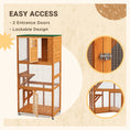 Load image into Gallery viewer, PawHut 74" Wooden Catio Outdoor Cat House Weatherproof & Wheeled, Outside Cat Enclosure with High Weight Capacity, Kitten Cage Condo, Orange
