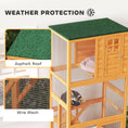 Load image into Gallery viewer, 74"H Wooden Catio Cat Enclosure, Indoor Outdoor Kitten House with Weatherproof Asphalt Roof & Brake Wheels, Luxury Kitten Condo Cage for Multiple Cats, Orange
