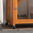 Load image into Gallery viewer, PawHut 74" Wooden Catio Outdoor Cat House Weatherproof & Wheeled, Outside Cat Enclosure with High Weight Capacity, Kitten Cage Condo, Orange
