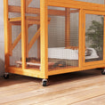 Load image into Gallery viewer, 74"H Wooden Catio Cat Enclosure, Indoor Outdoor Kitten House with Weatherproof Asphalt Roof & Brake Wheels, Luxury Kitten Condo Cage for Multiple Cats, Orange
