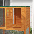 Load image into Gallery viewer, PawHut 74" Wooden Catio Outdoor Cat House Weatherproof & Wheeled, Outside Cat Enclosure with High Weight Capacity, Kitten Cage Condo, Orange
