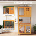 Load image into Gallery viewer, 74"H Wooden Catio Cat Enclosure, Indoor Outdoor Kitten House with Weatherproof Asphalt Roof & Brake Wheels, Luxury Kitten Condo Cage for Multiple Cats, Orange
