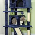 Load image into Gallery viewer, 54" Cat Tree, Cat Tower for Indoor Cats with Scratching Posts, Cat Condos, Bed, Platforms, Ramp, Toy Ball, Cat Activity Center, Dark Blue
