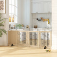 Load image into Gallery viewer, Freestanding Pet Gate, Foldable Dog Gate with Lockable Door, Support Feet & 360° Flexible Hinges, 4 Panel Indoor Safety Dog Barrier for House, Stairs, Doorway, 205 x 30.5 x 70 cm, Oak
